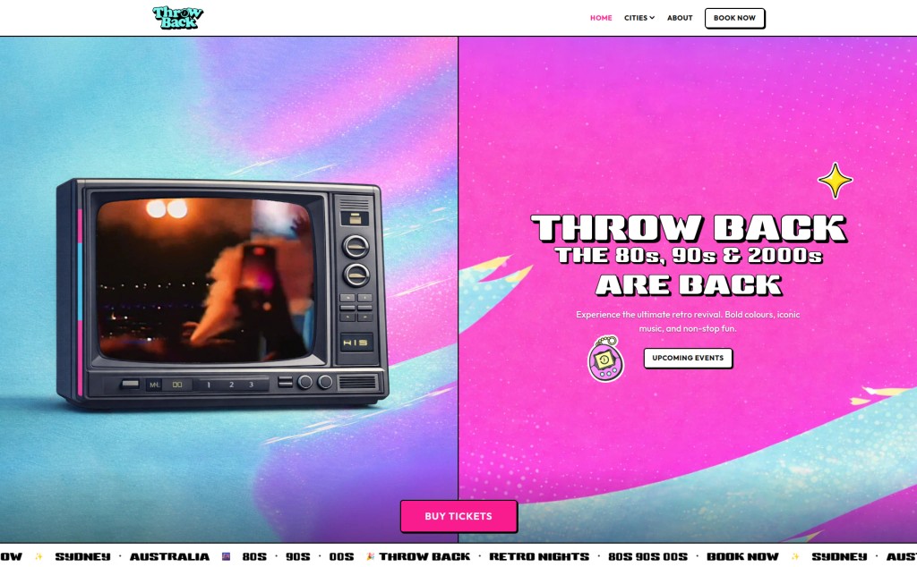 Throw Back custom event platform